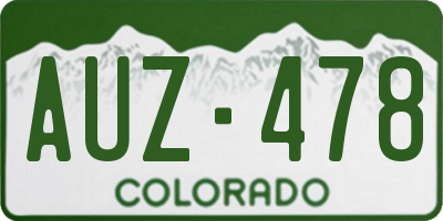 CO license plate AUZ478