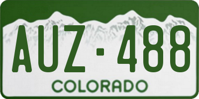 CO license plate AUZ488