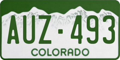 CO license plate AUZ493