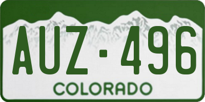 CO license plate AUZ496