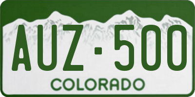 CO license plate AUZ500