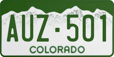 CO license plate AUZ501