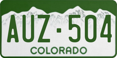CO license plate AUZ504
