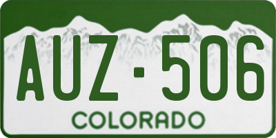 CO license plate AUZ506
