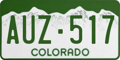 CO license plate AUZ517