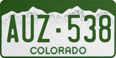 CO license plate AUZ538