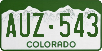 CO license plate AUZ543