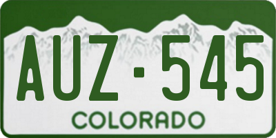 CO license plate AUZ545