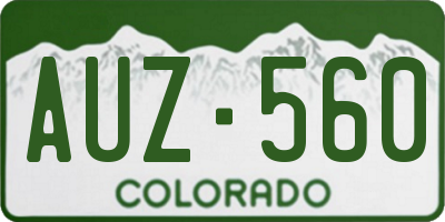 CO license plate AUZ560