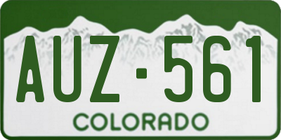 CO license plate AUZ561