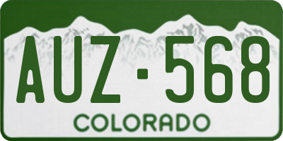 CO license plate AUZ568