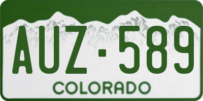 CO license plate AUZ589