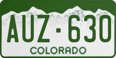 CO license plate AUZ630