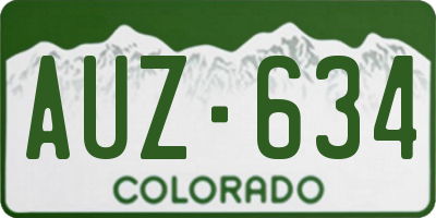 CO license plate AUZ634