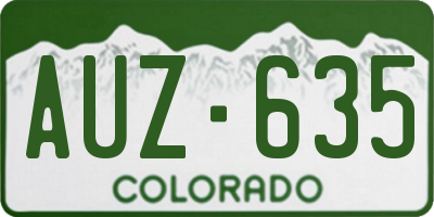 CO license plate AUZ635