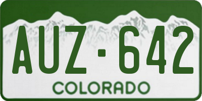 CO license plate AUZ642