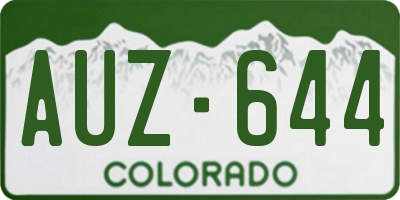 CO license plate AUZ644
