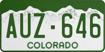 CO license plate AUZ646