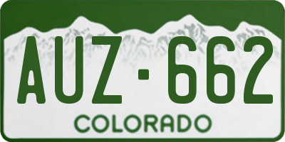 CO license plate AUZ662