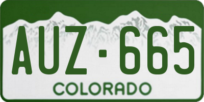 CO license plate AUZ665