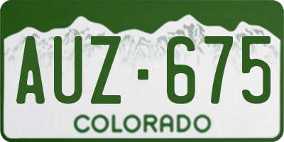CO license plate AUZ675