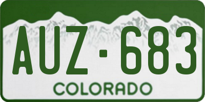 CO license plate AUZ683