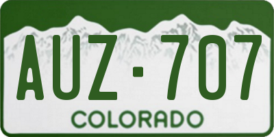 CO license plate AUZ707