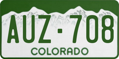 CO license plate AUZ708