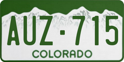 CO license plate AUZ715