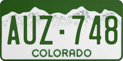 CO license plate AUZ748