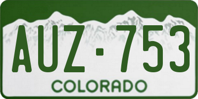 CO license plate AUZ753