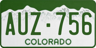 CO license plate AUZ756