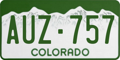 CO license plate AUZ757