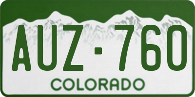 CO license plate AUZ760