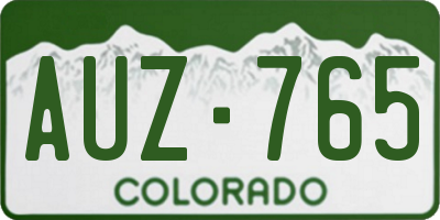 CO license plate AUZ765