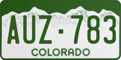CO license plate AUZ783