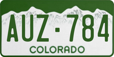 CO license plate AUZ784