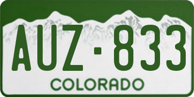CO license plate AUZ833