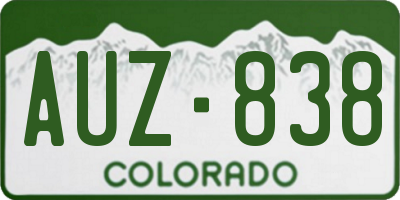 CO license plate AUZ838