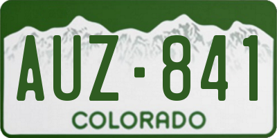 CO license plate AUZ841