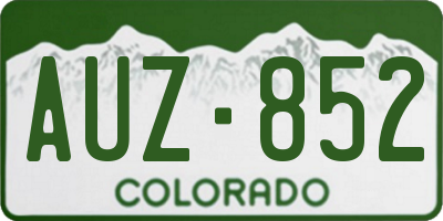 CO license plate AUZ852