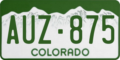 CO license plate AUZ875