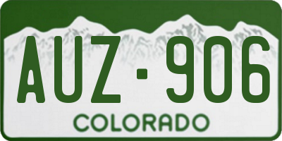 CO license plate AUZ906