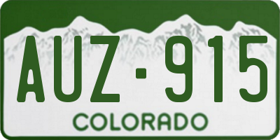 CO license plate AUZ915