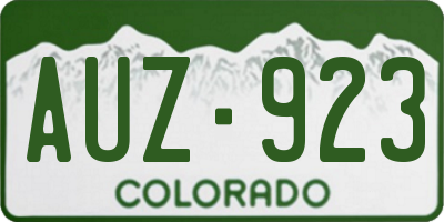 CO license plate AUZ923