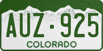 CO license plate AUZ925