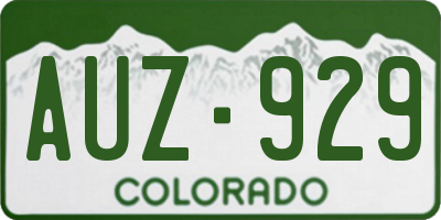 CO license plate AUZ929