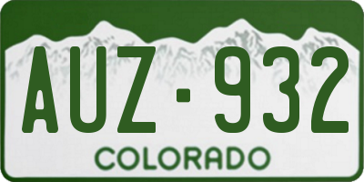 CO license plate AUZ932