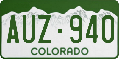 CO license plate AUZ940