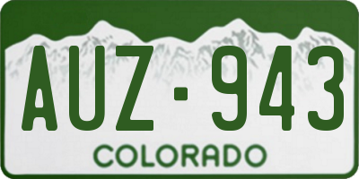 CO license plate AUZ943